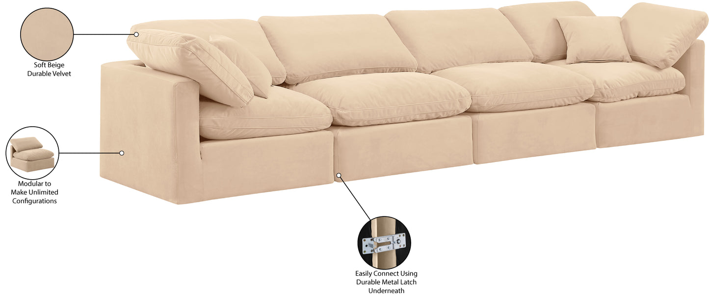 luxus beige velvet modular sofa s140