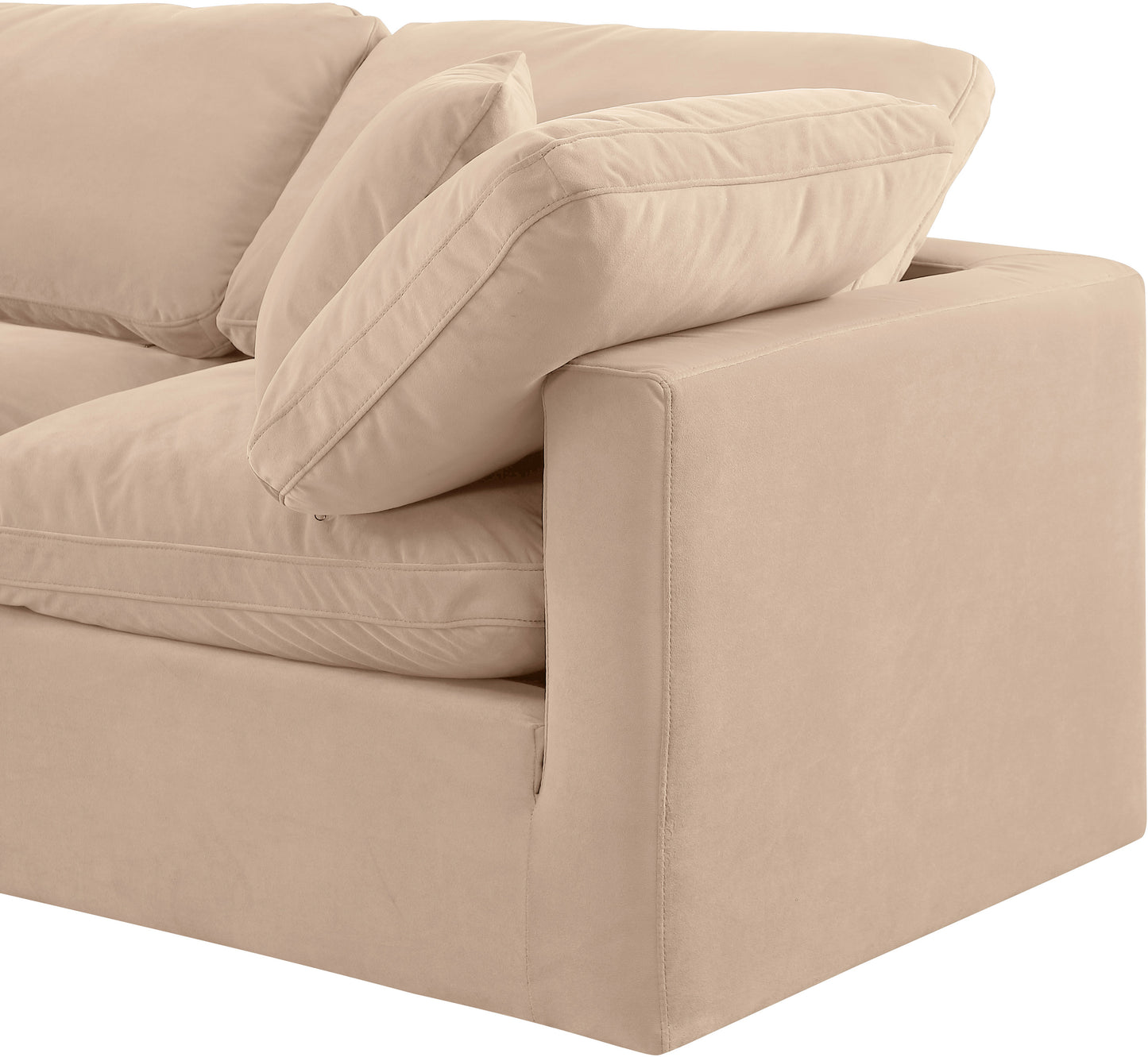 luxus beige velvet modular sofa s140