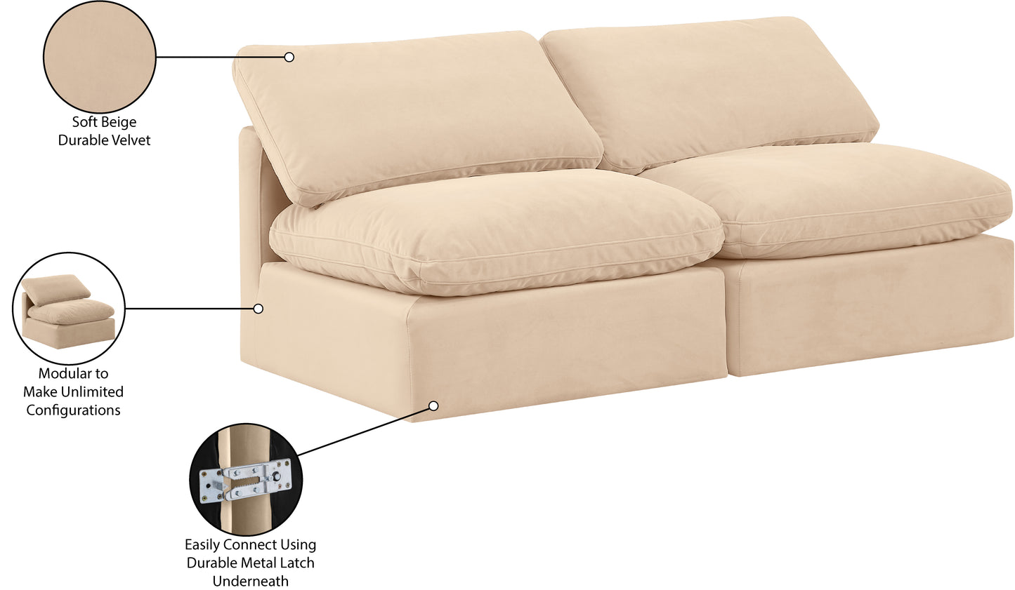 luxus beige velvet modular sofa s2