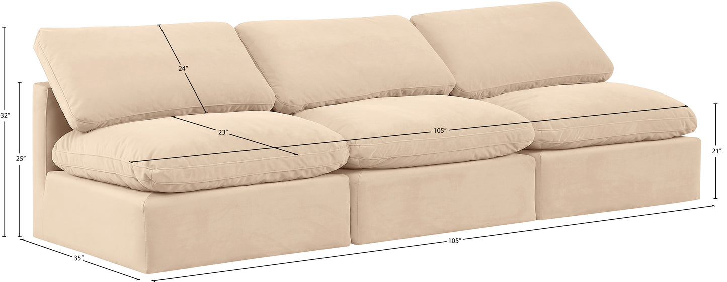 luxus beige velvet modular sofa s3