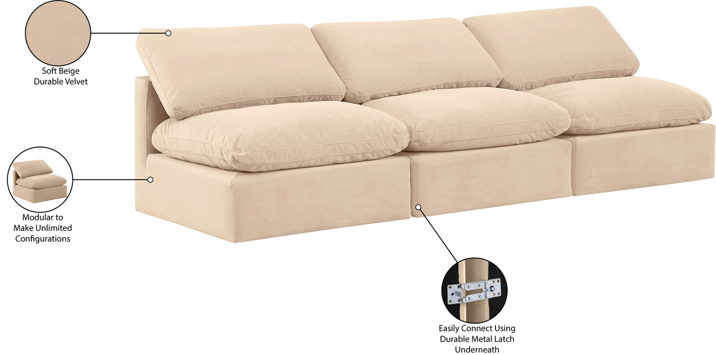 luxus beige velvet modular sofa s3