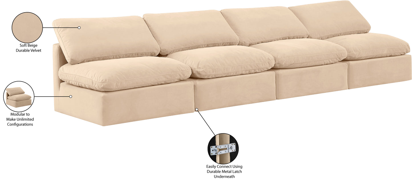 luxus beige velvet modular sofa s4