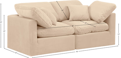 Luxus Beige Velvet Modular Sofa S70