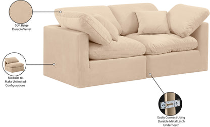 Luxus Beige Velvet Modular Sofa S70