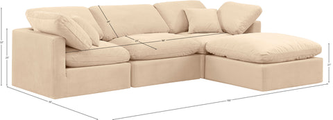 Luxus Beige Velvet Modular Sectional Sec4A