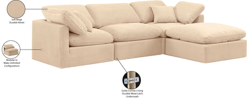 Luxus Beige Velvet Modular Sectional Sec4A