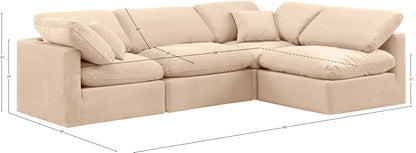 Luxus Beige Velvet Modular Sectional Sec4B