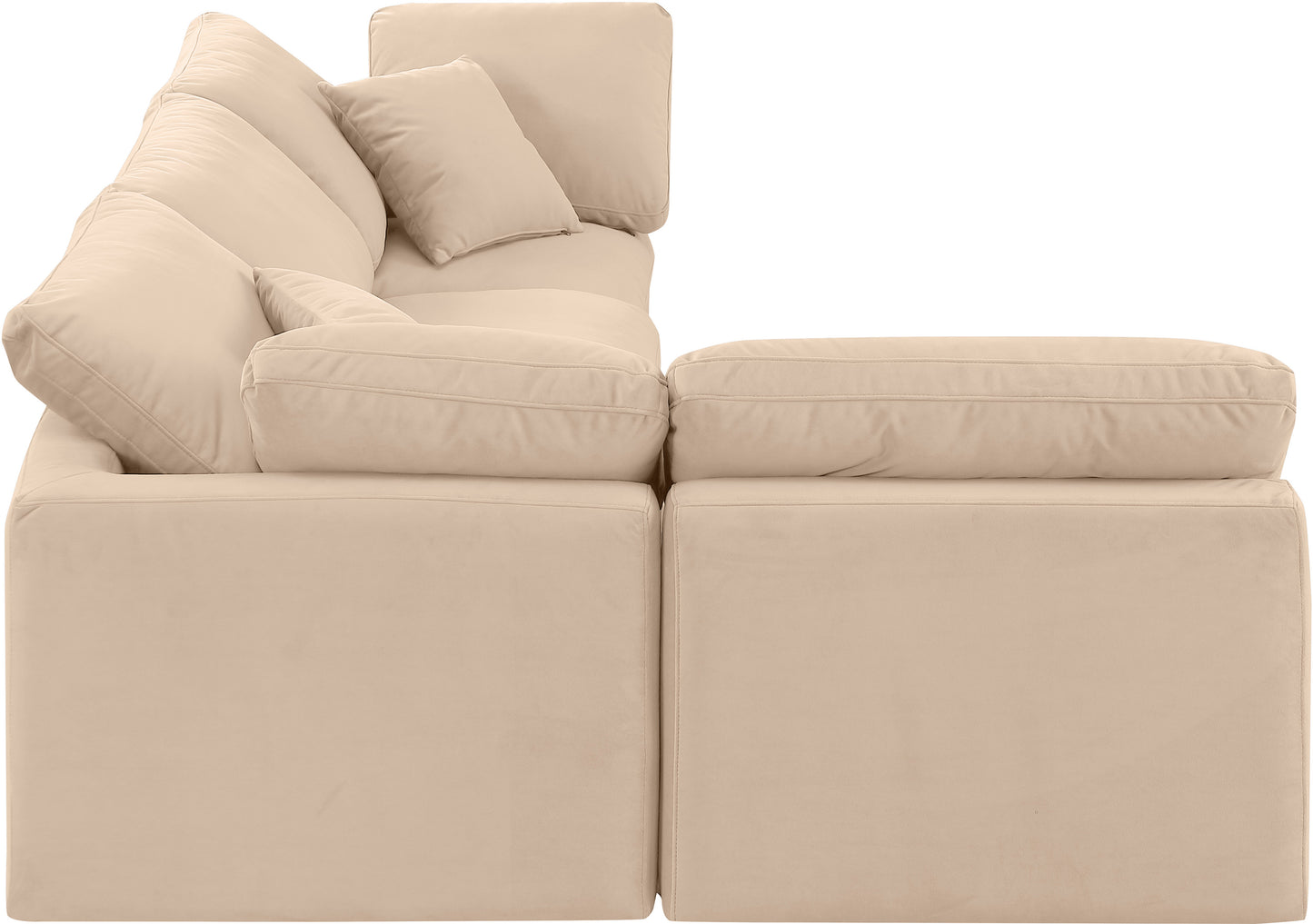 luxus beige velvet modular sectional sec4b