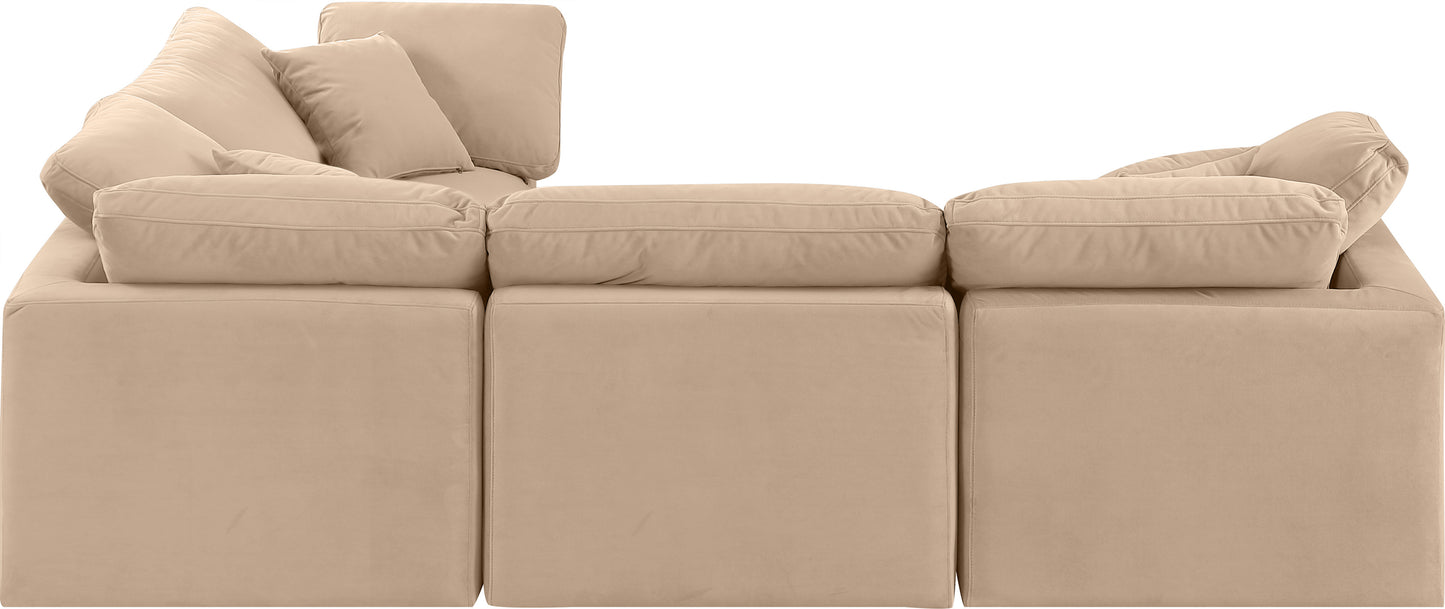 luxus beige velvet modular sectional sec4c