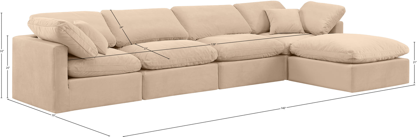 luxus beige velvet modular sectional sec5a