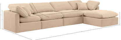 Luxus Beige Velvet Modular Sectional Sec5A