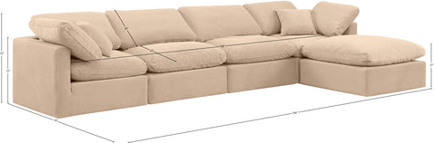 Luxus Beige Velvet Modular Sectional Sec5A