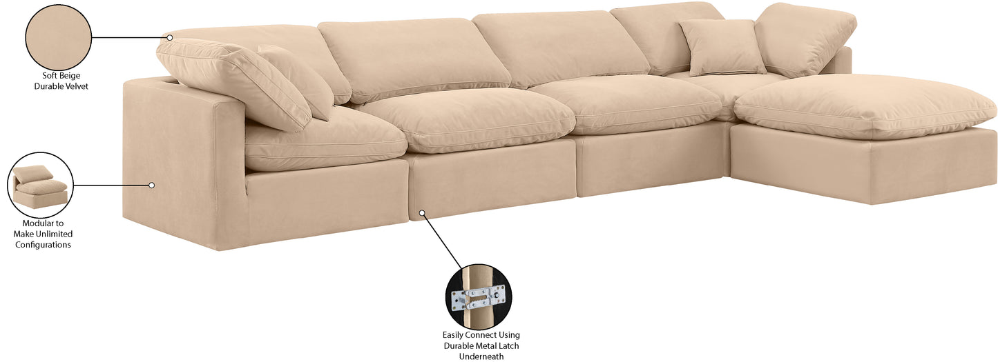 luxus beige velvet modular sectional sec5a