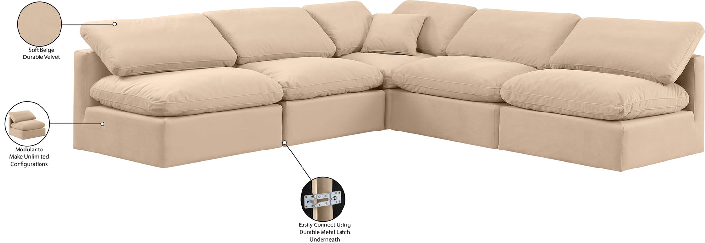 luxus beige velvet modular sectional sec5b