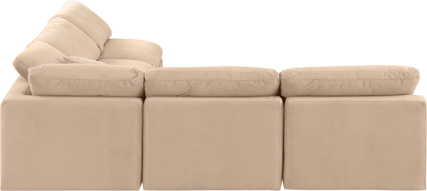 luxus beige velvet modular sectional sec5b