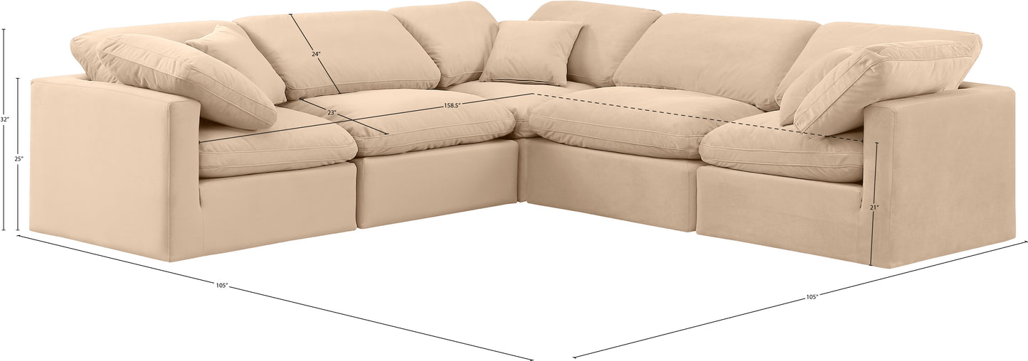 luxus beige velvet modular sectional sec5c