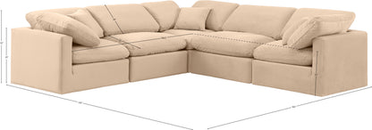 Luxus Beige Velvet Modular Sectional Sec5C