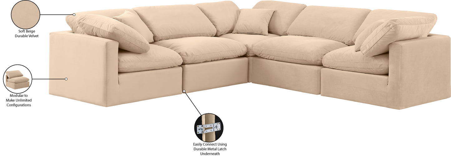 luxus beige velvet modular sectional sec5c