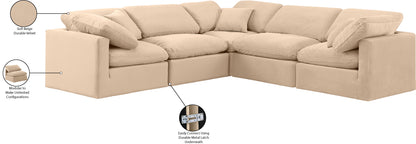 Luxus Beige Velvet Modular Sectional Sec5C