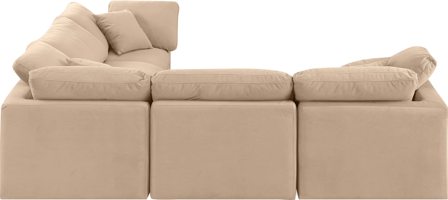 luxus beige velvet modular sectional sec5c