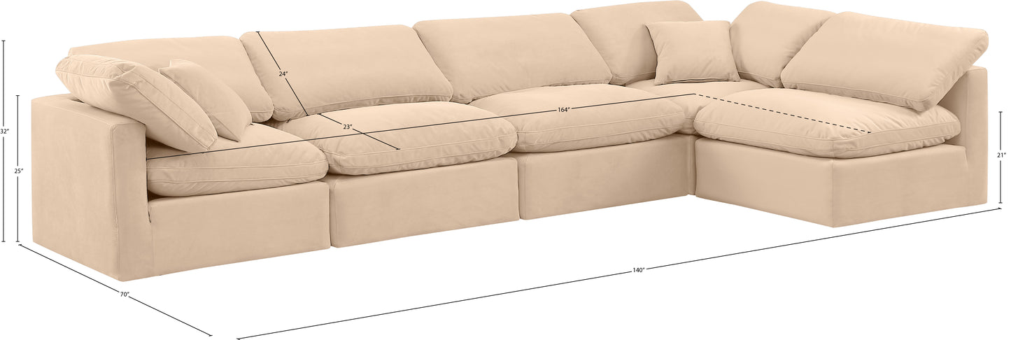 luxus beige velvet modular sectional sec5d