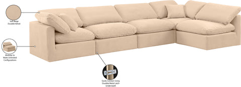 Sloane 140" Velvet Upholstered Sectional, 5-Piece (Style 2)