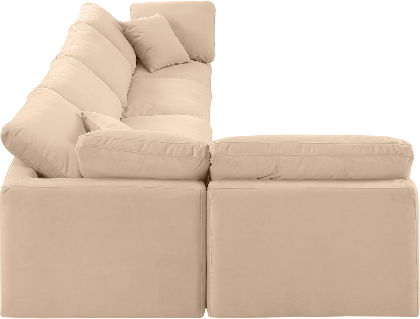 luxus beige velvet modular sectional sec5d