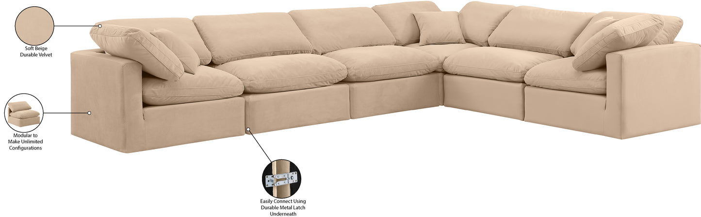 luxus beige velvet modular sectional sec6a