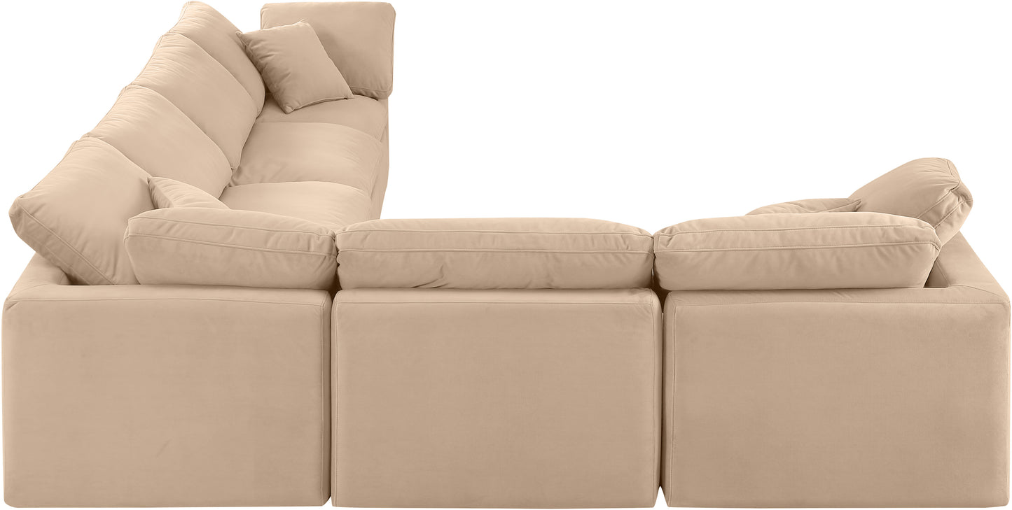 luxus beige velvet modular sectional sec6a