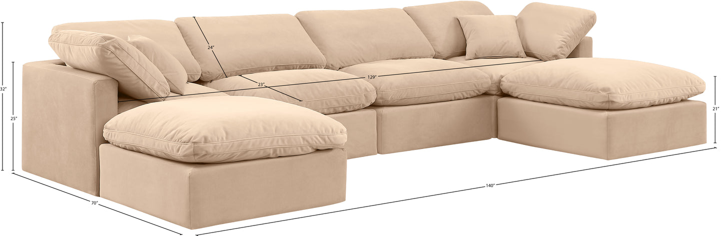 luxus beige velvet modular sectional sec6b