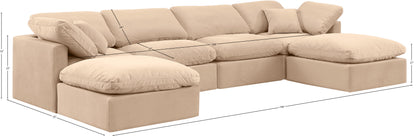 Luxus Beige Velvet Modular Sectional Sec6B