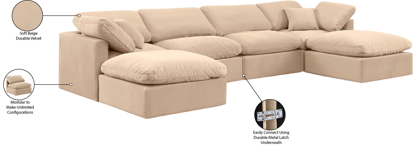 luxus beige velvet modular sectional sec6b