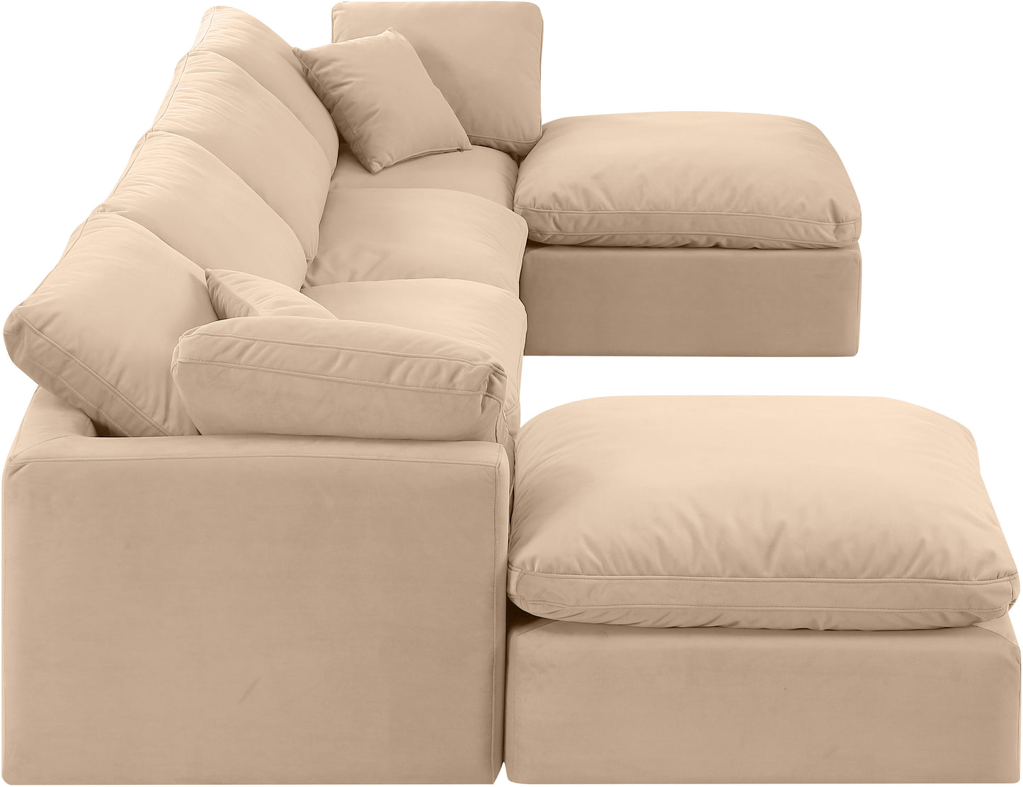 luxus beige velvet modular sectional sec6b