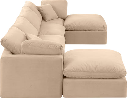 Luxus Beige Velvet Modular Sectional Sec6B