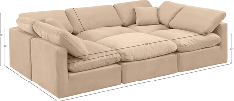 Luxus Beige Velvet Modular Sectional Sec6C