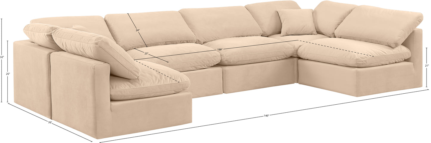 luxus beige velvet modular sectional sec6d