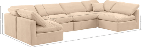 Luxus Beige Velvet Modular Sectional Sec6D