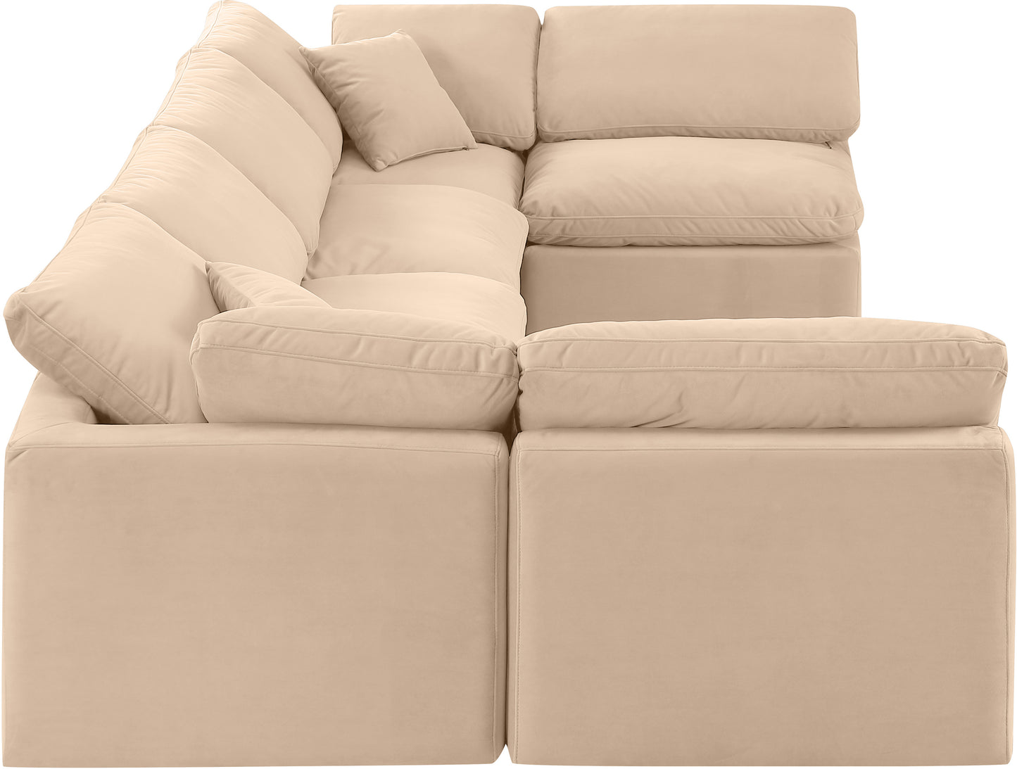 luxus beige velvet modular sectional sec6d