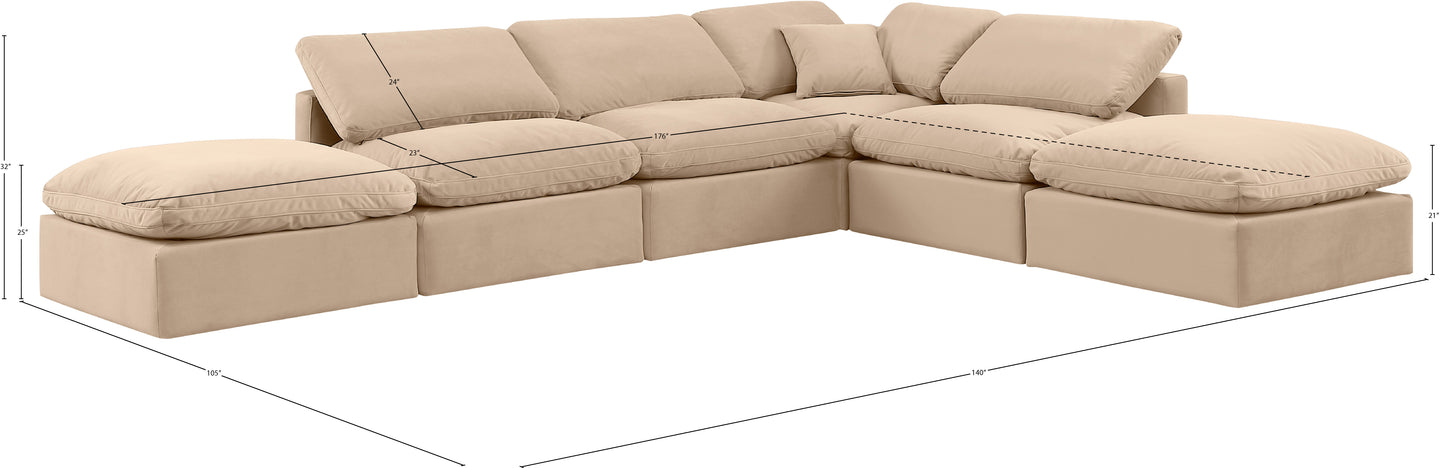 luxus beige velvet modular sectional sec6e