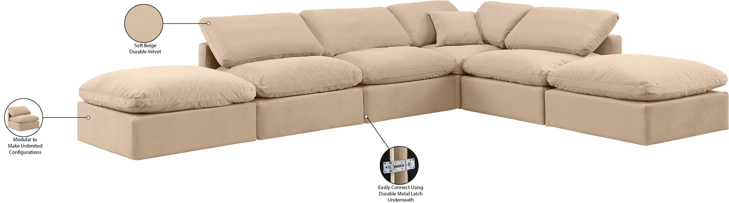 luxus beige velvet modular sectional sec6e