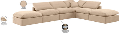 Luxus Beige Velvet Modular Sectional Sec6E