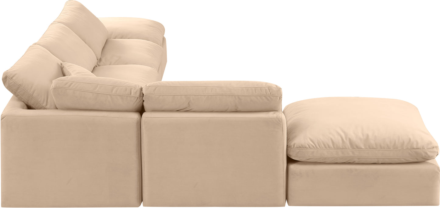 luxus beige velvet modular sectional sec6e