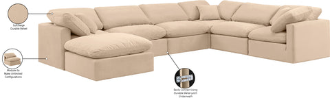Luxus Beige Velvet Modular Sectional Sec7A