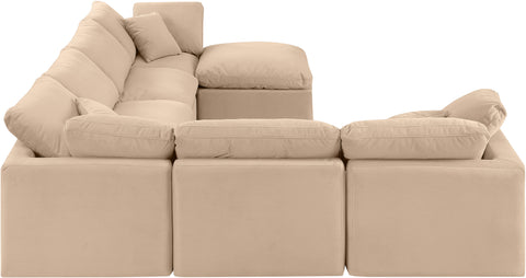 Luxus Beige Velvet Modular Sectional Sec7A