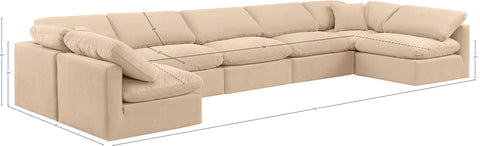Luxus Beige Velvet Modular Sectional Sec7B