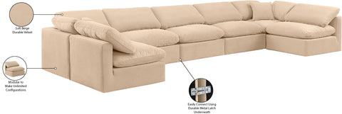 Luxus Beige Velvet Modular Sectional Sec7B