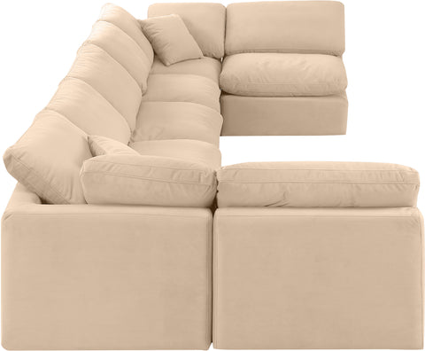 Luxus Beige Velvet Modular Sectional Sec7B