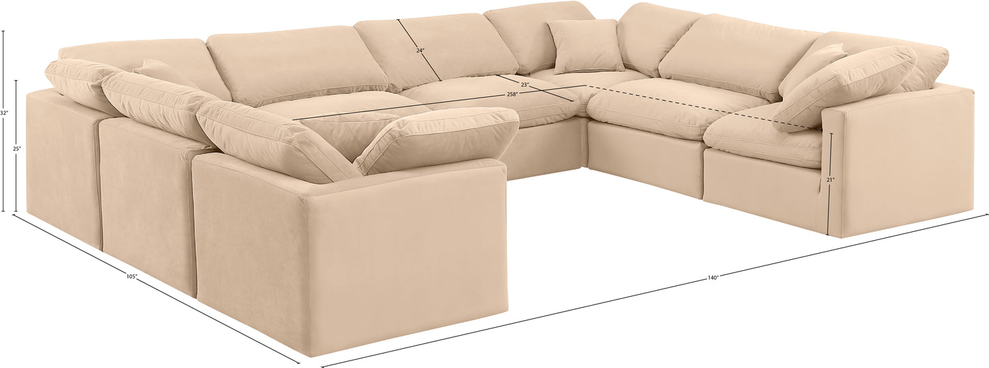 luxus beige velvet modular sectional sec8a