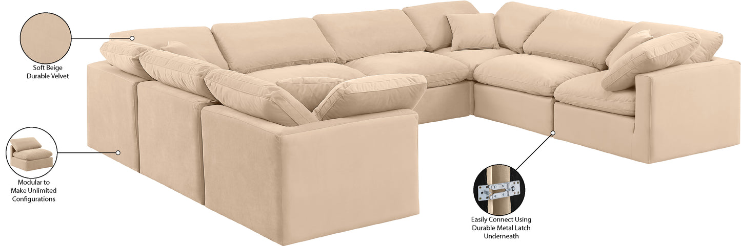 luxus beige velvet modular sectional sec8a