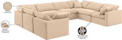 Luxus Beige Velvet Modular Sectional Sec8A